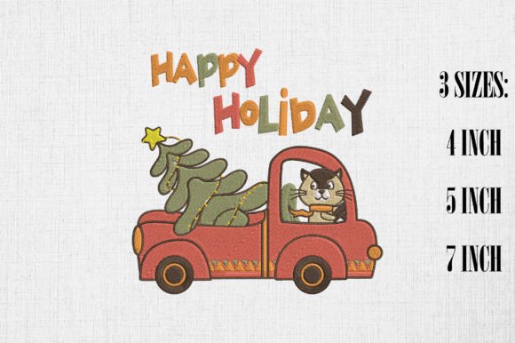 Cute Cat Driving Happy Holiday Christmas Review