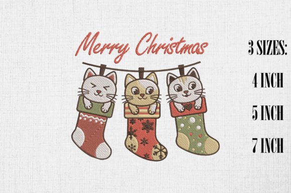 Cute Cats in Christmas Sock Happy Xmas Review