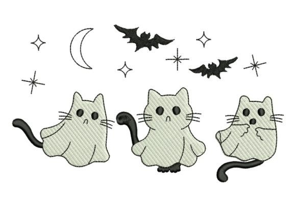 Review: Three Halloween Ghost Cats Design